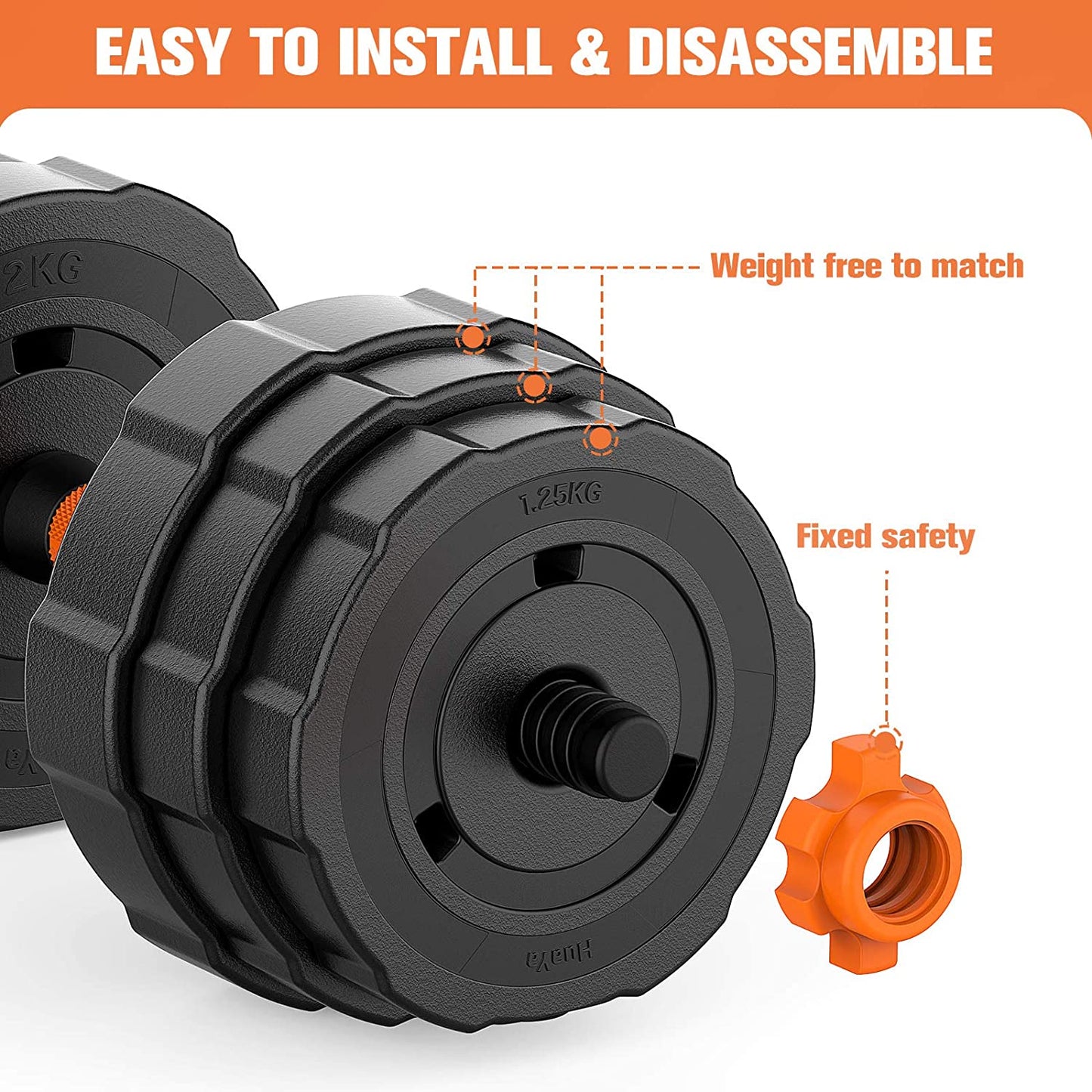 Adjustable Dumbbell/Barbell Combo for Home Gym