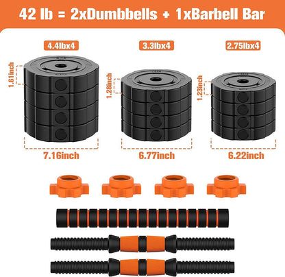 Adjustable Dumbbell/Barbell Combo for Home Gym